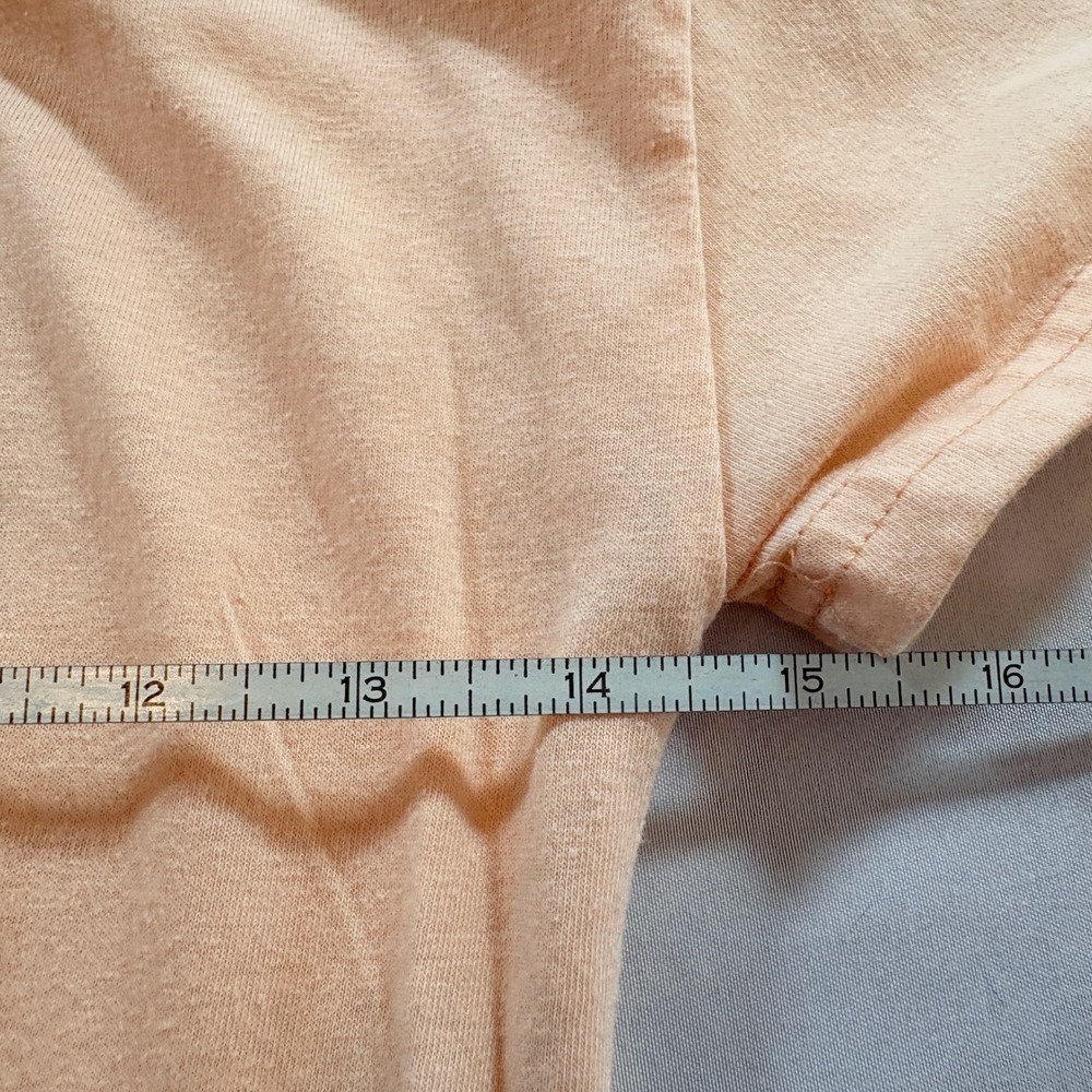 Hello Kitty Sanrio Graphic T-Shirt Girl 12 Peach Sequin Bow Front Tie Casual Tee - Picture 5 of 8
